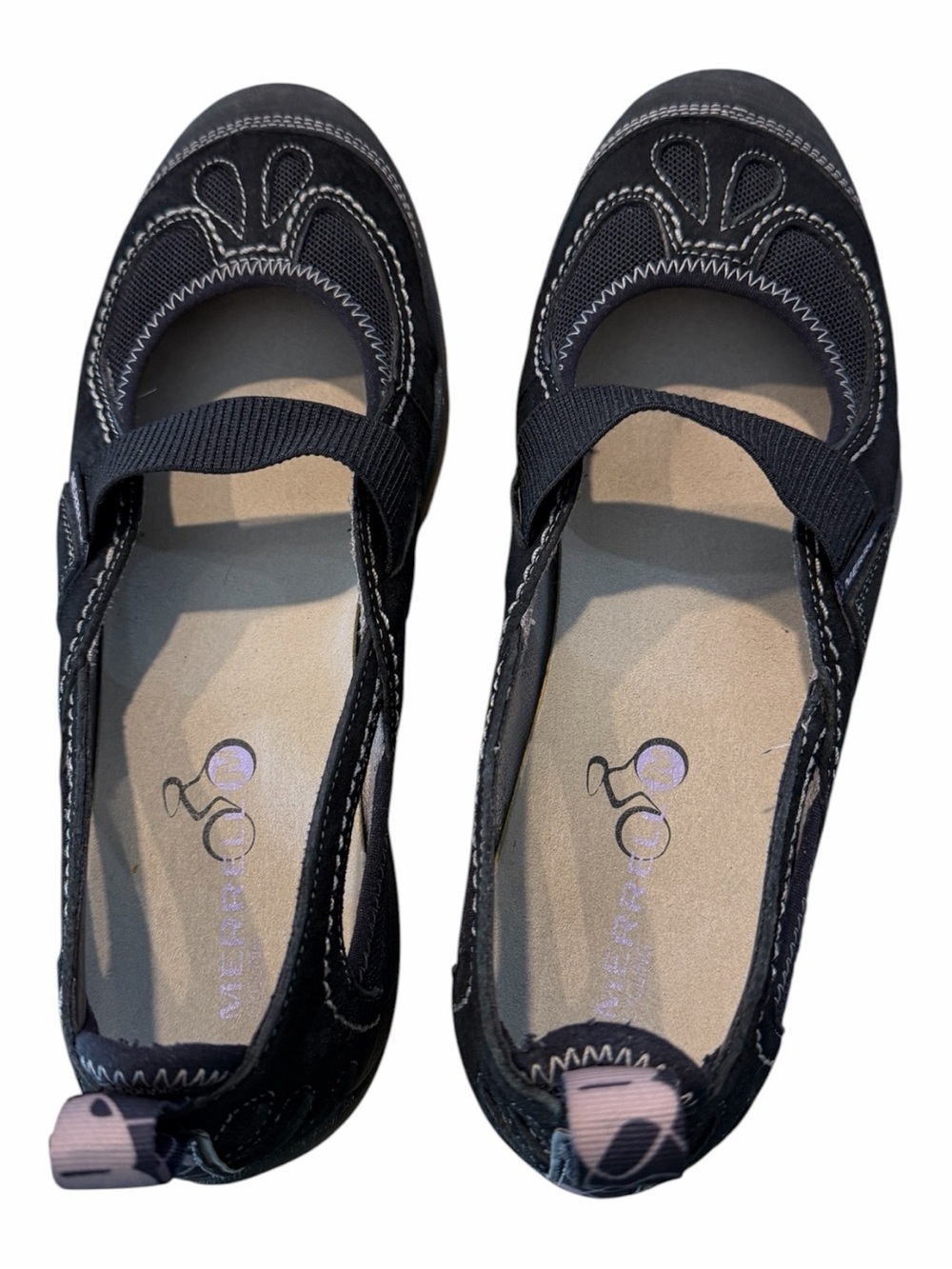 Merrell Mimosa MJ Women’s Black Suede Mary Jane Walking Shoes Size 8.